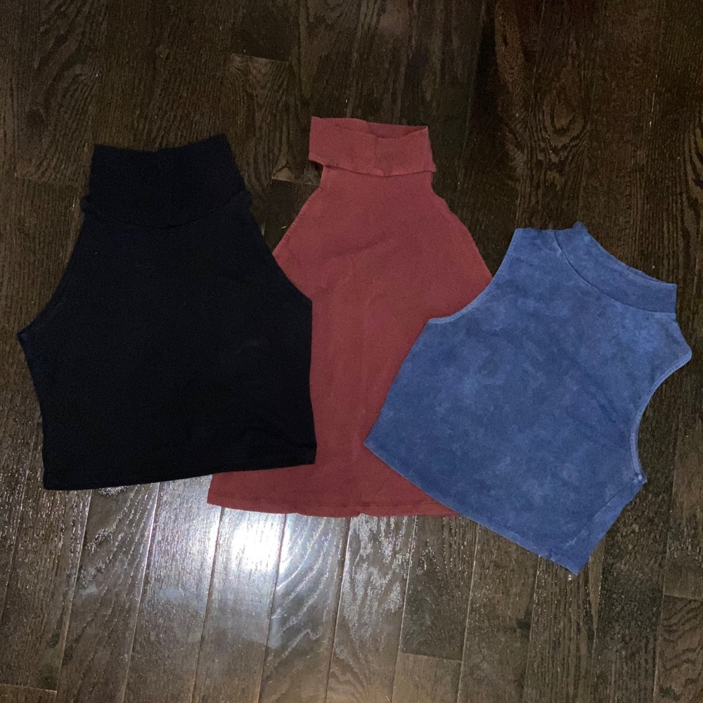 3 High Neck Crop Tops for $10
